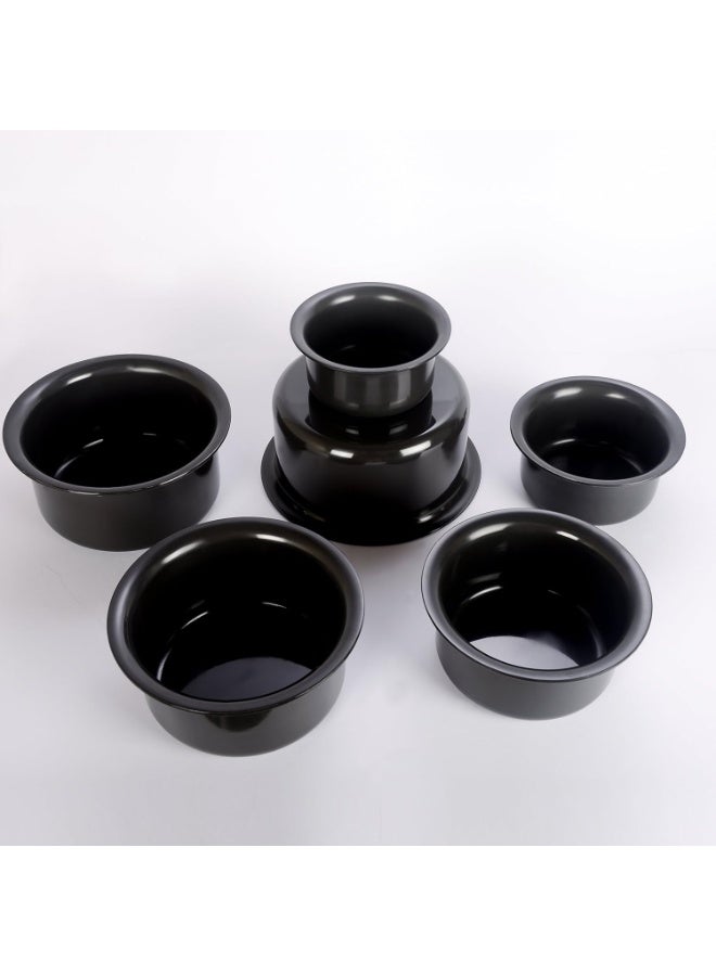 Sumeet Hard Anodised Non-Stick Aluminium Tope Set 9-14 Cookware Set (6 Piece, Black), 9.8 Liter - Image 1
